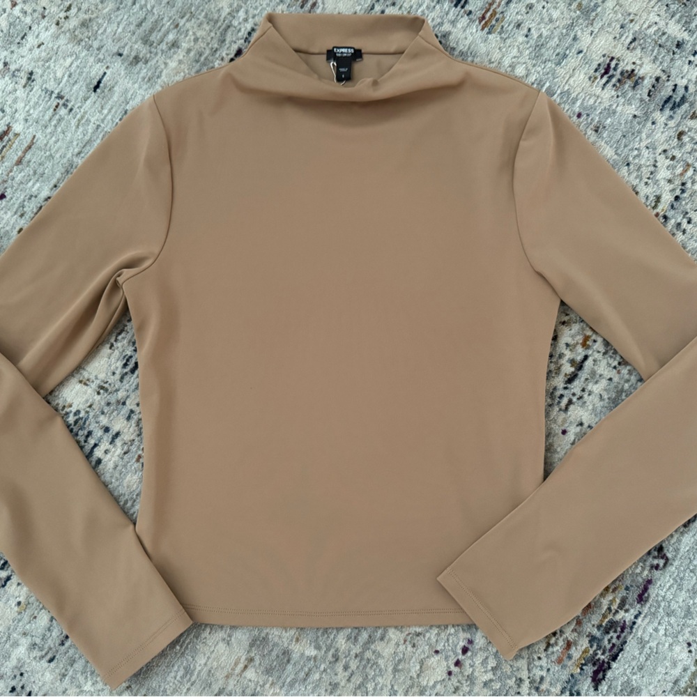 Express Camel Long Sleeve Top